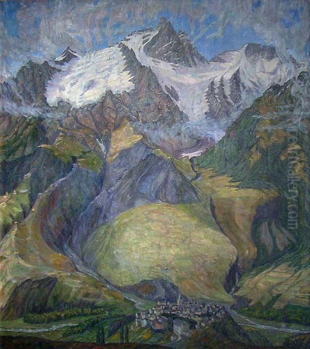 From the French Alps Oil Painting by Anders Castus Svarstad