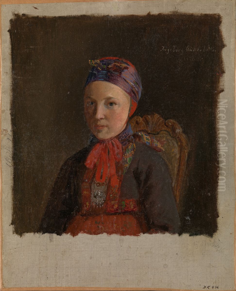 Ingeborg Anderdatter Gulsvig Oil Painting by Adolph Tidemand