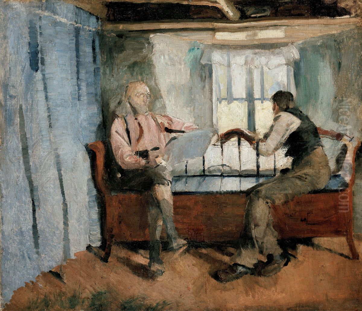 Farm Interior, Knabberud in Baerum Oil Painting by Harriet Backer