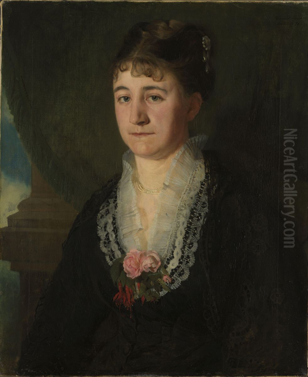 Karen Nielsen, f. Wedel Jarlsberg Oil Painting by Harriet Backer