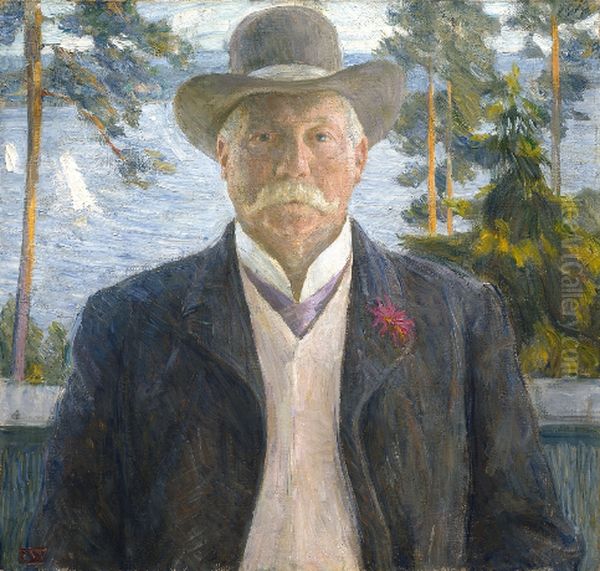 Komponisten Thorvald Lammers Oil Painting by Erik Werenskiold