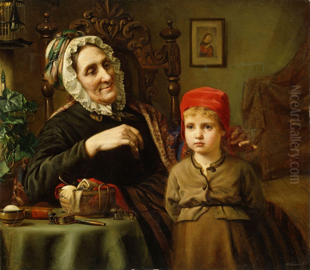 Little Red Riding Hood Oil Painting by Harriet Backer