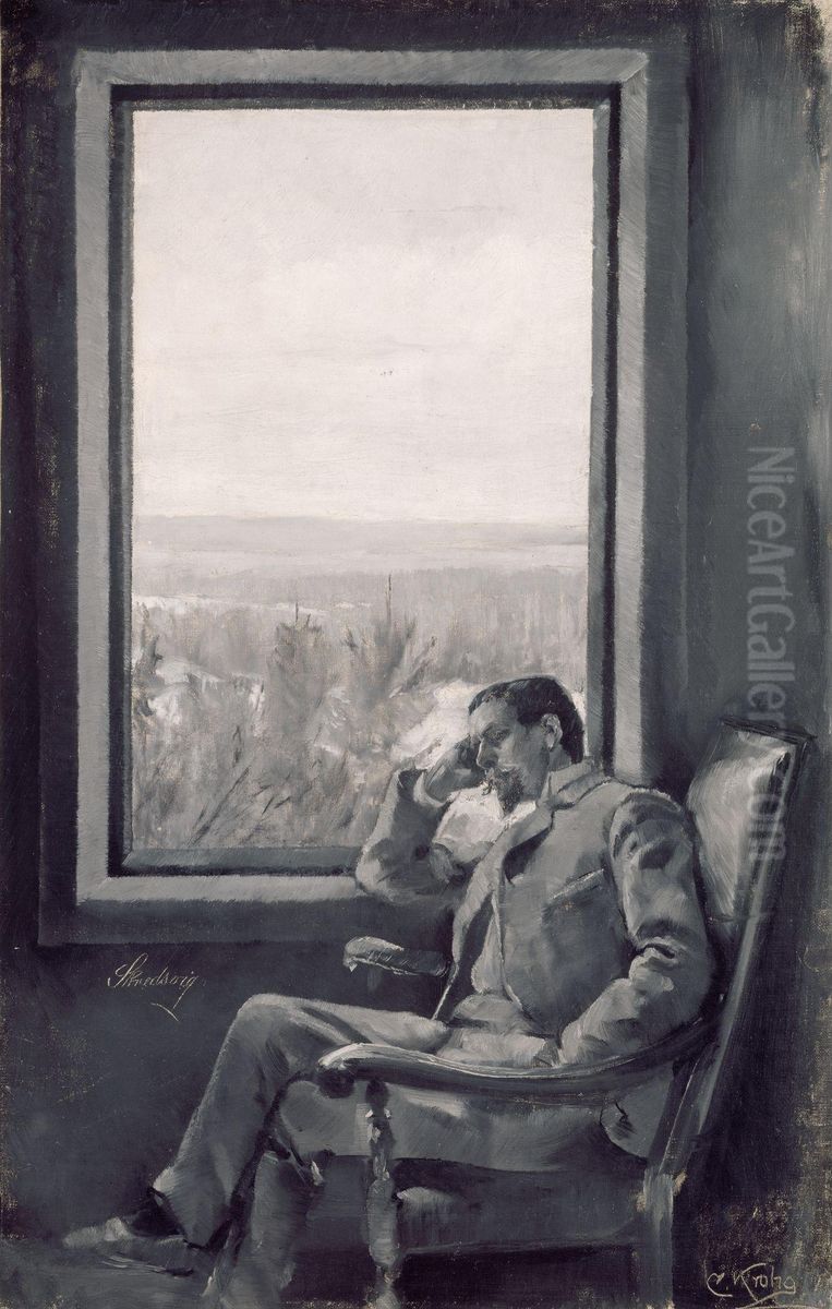 Portrait of the Painter Christian Skredsvig Oil Painting by Christian Krohg