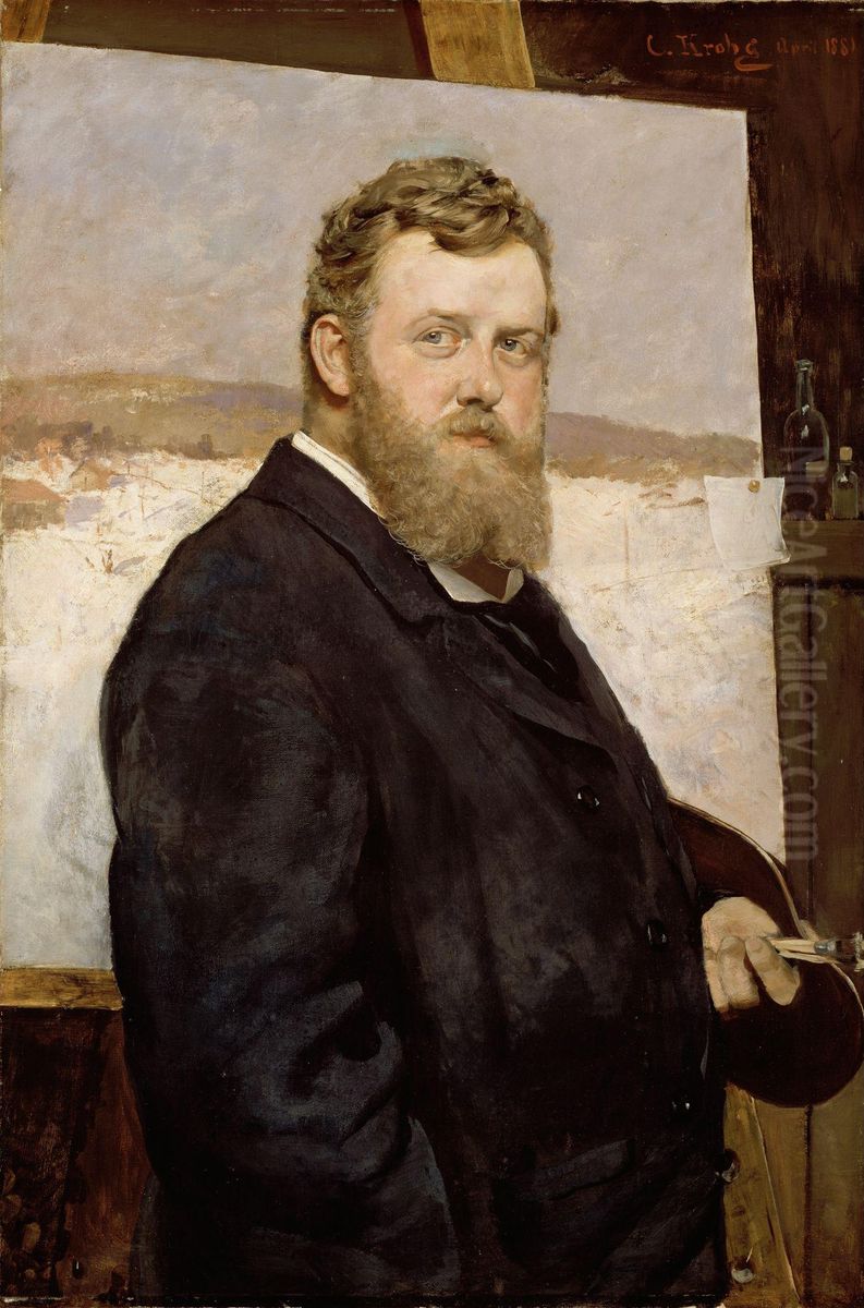 Portrait of the Painter Frits Thaulow Oil Painting by Christian Krohg