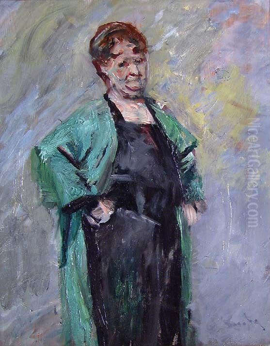 Portrait of the Painter Marie Hauge Oil Painting by Christian Krohg