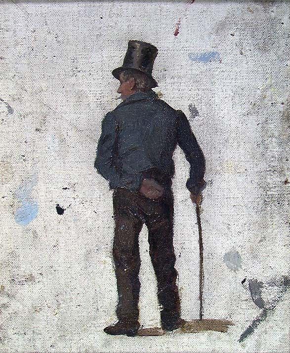 Man with Walking-stick Oil Painting by Frederik Collett