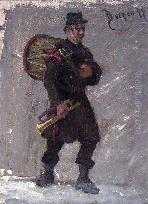 Military Musician Oil Painting by Frederik Collett