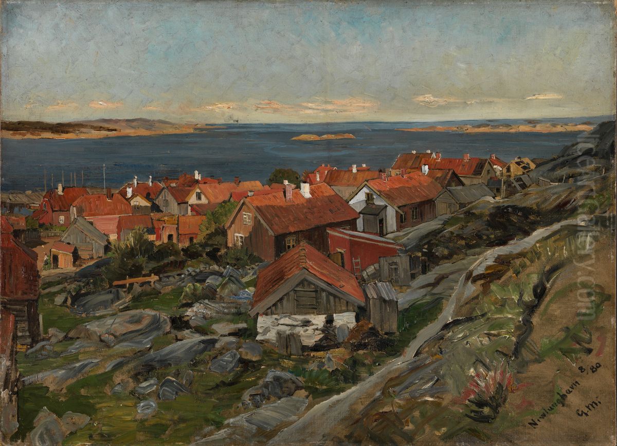 Udsigt over Nevlunghavn Oil Painting by Gerhard Munthe