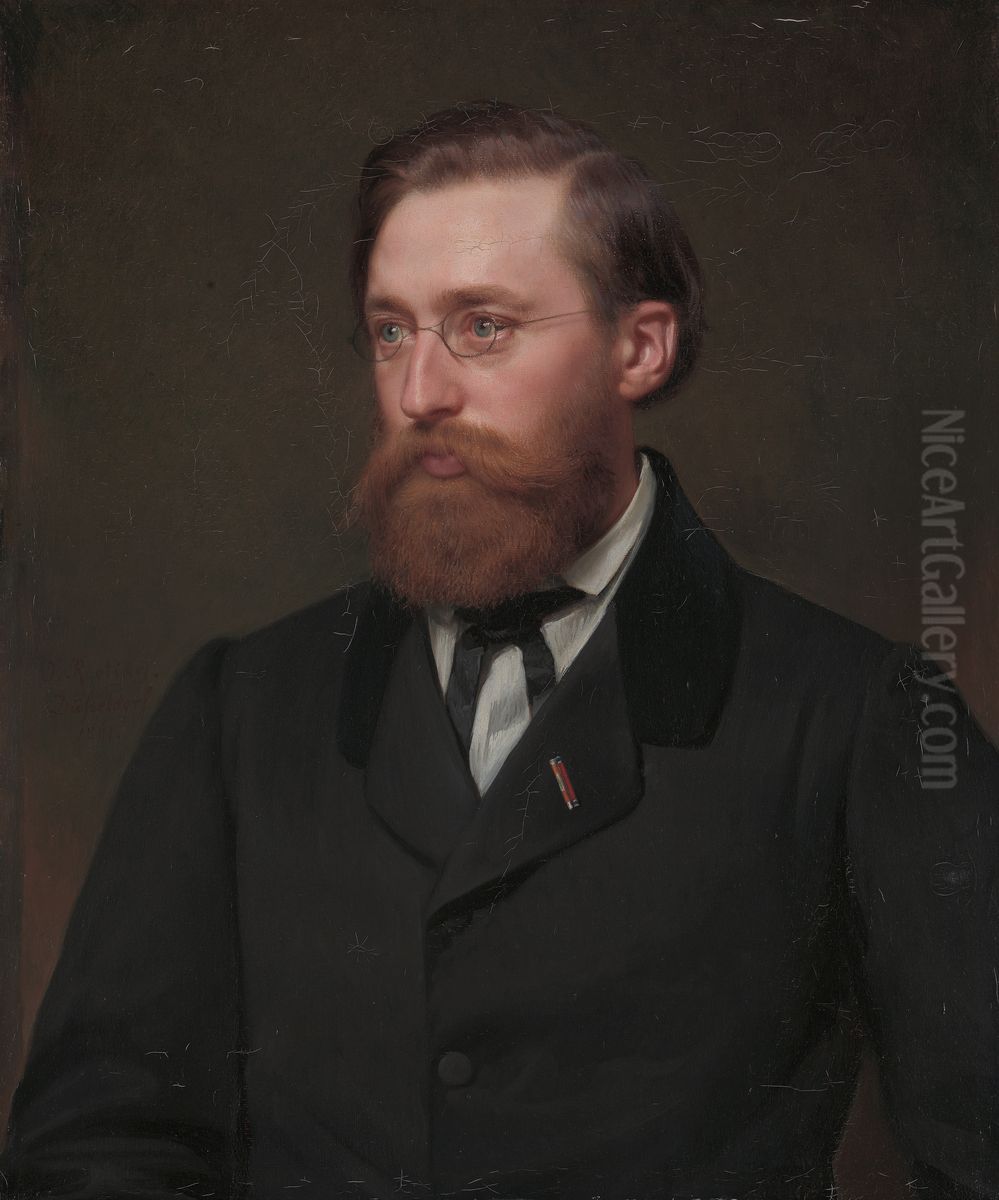 Portrett av Hans Gude Oil Painting by Julius Roeting