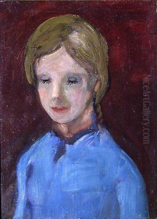 Portrait of a young Girl Oil Painting by Nikolai Astrup
