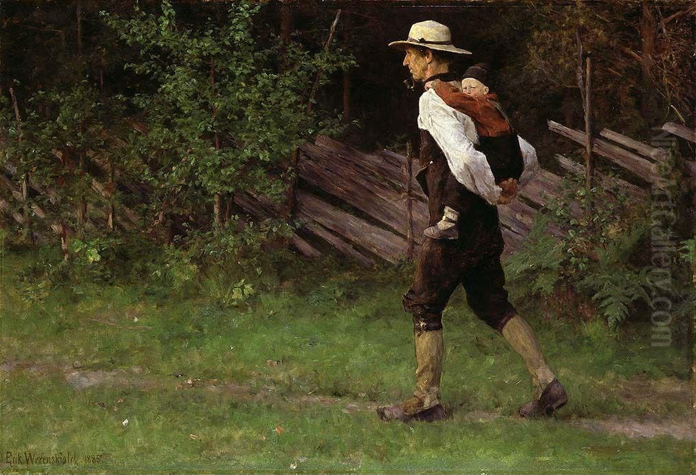 On the Way Home Oil Painting by Erik Werenskiold