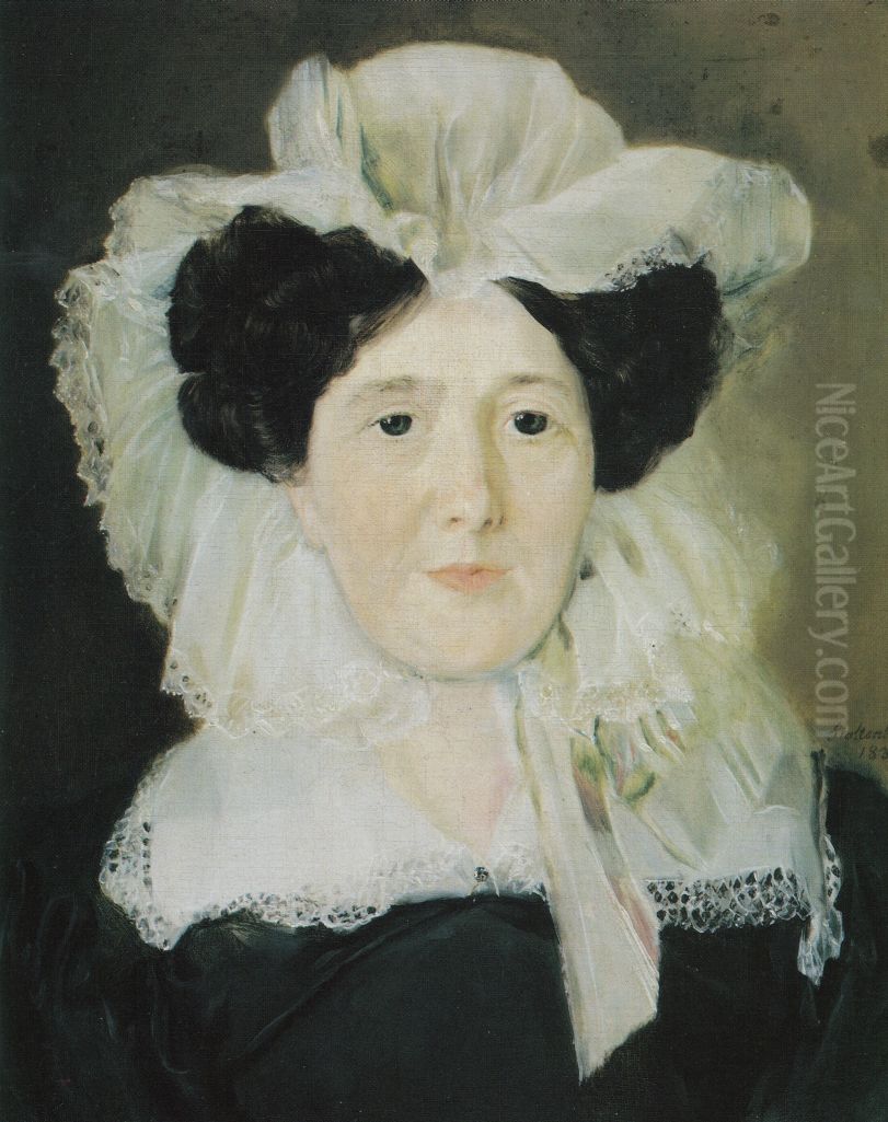 Portrait of Reinholdine Gram, b. Boll Oil Painting by Mathias Stoltenberg
