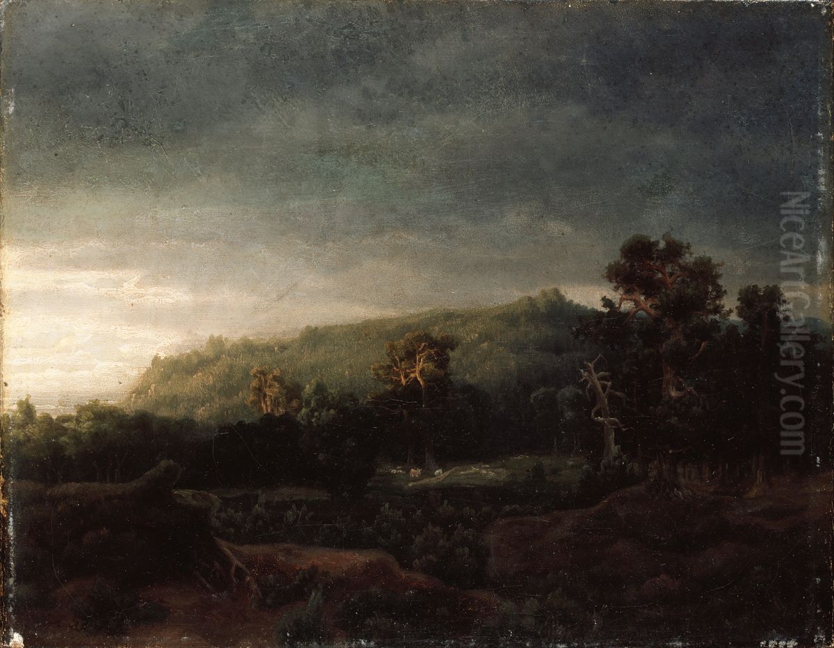 Skog Oil Painting by Lars Hertervig
