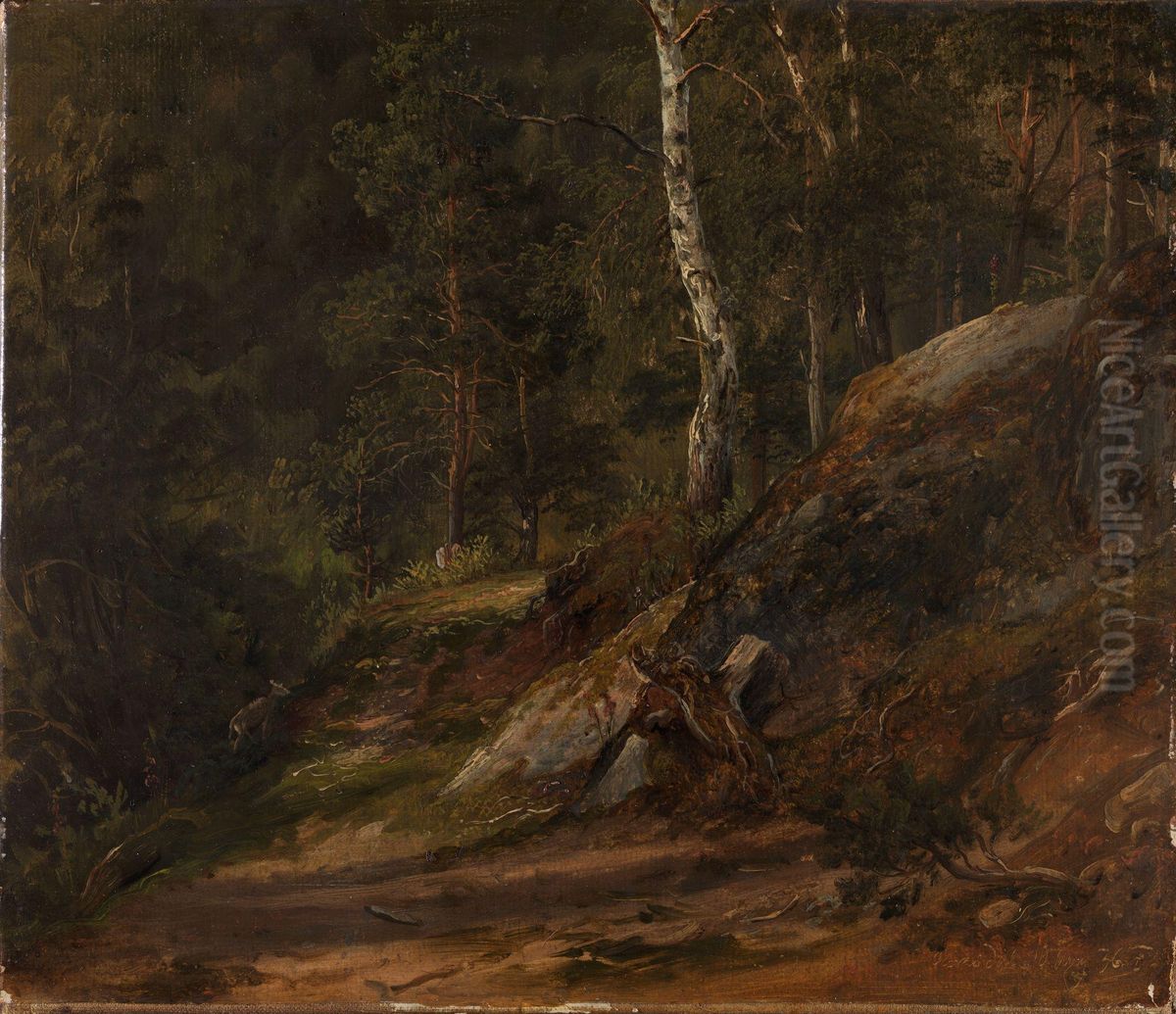Skogstudie i Romsdal Oil Painting by Thomas Fearnley