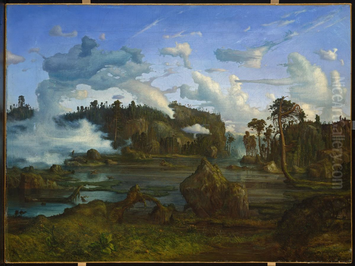 The Tarn Oil Painting by Lars Hertervig