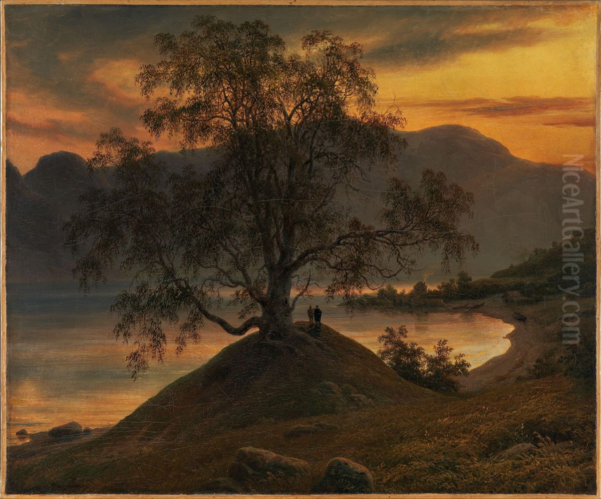 Slindebirken Oil Painting by Thomas Fearnley
