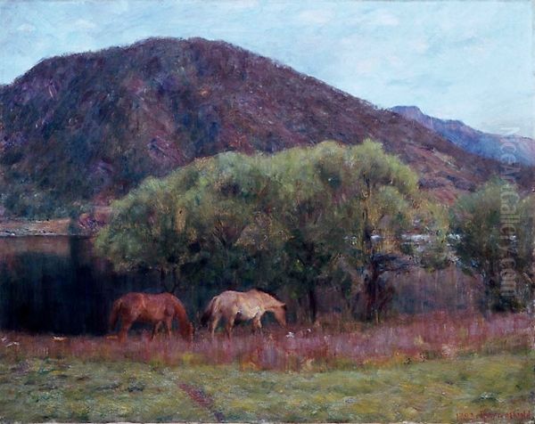 Sommeraften i Kviteseid Oil Painting by Erik Werenskiold