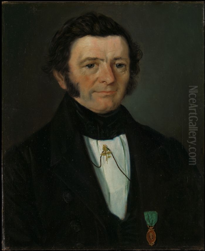 Portrait of County Court Judge Andreas Boghart Richter Oil Painting by Mathias Stoltenberg