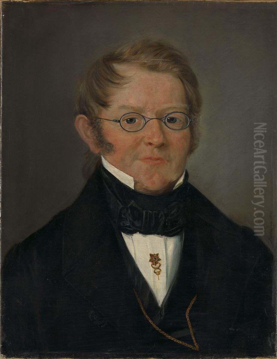 Portrait of County Court Judge Jens C. Delphin Oil Painting by Mathias Stoltenberg
