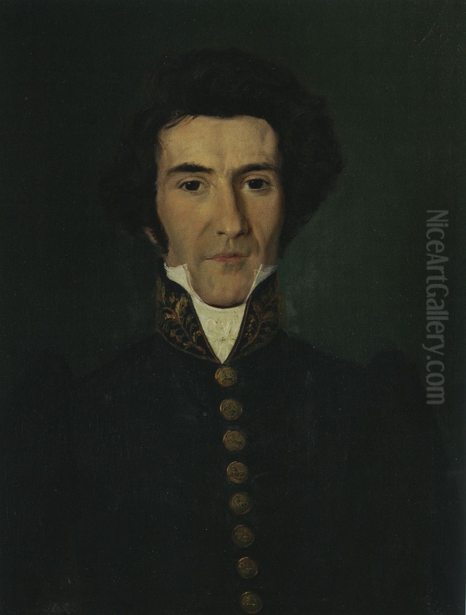 Portrait of Cabinet Minister Erik R. Moinichen Oil Painting by Mathias Stoltenberg