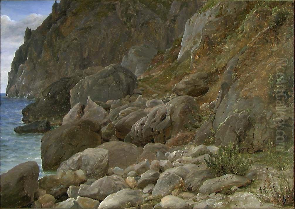Study of Rocks at Capri Oil Painting by Thomas Fearnley