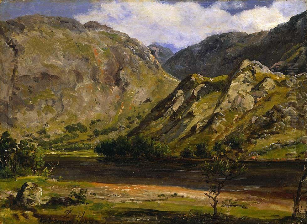 Svartediket ved Bergen Oil Painting by Johan Wilhelm Ludwig Dahl