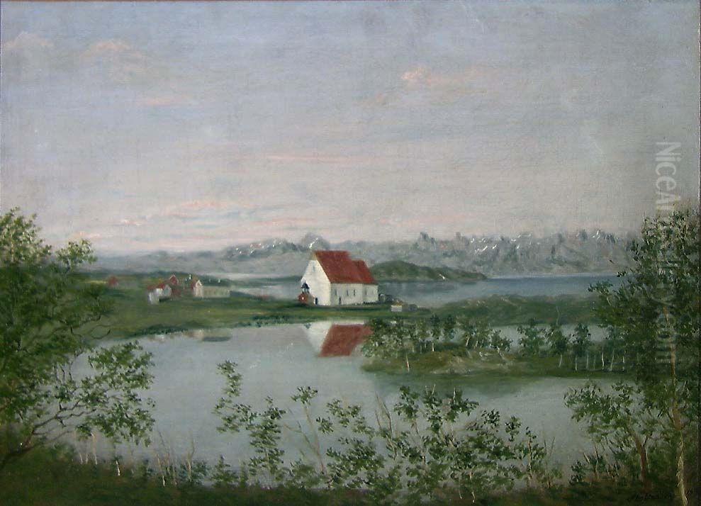 The Church at Trondenes Oil Painting by Mathias Stoltenberg