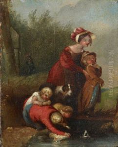 Family Group by a Footbridge