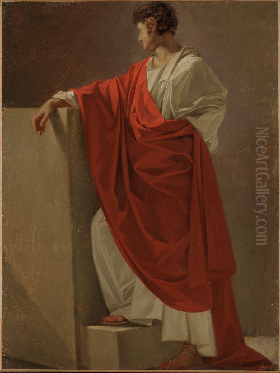 Staende mann, akademistudie Oil Painting by Johann Friedrich Matthai