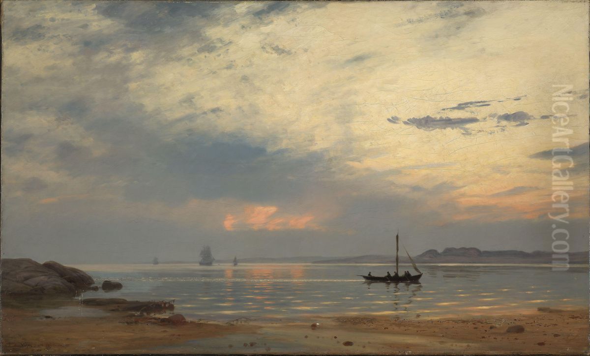 Evening at Hvaler Oil Painting by Amaldus Nielsen