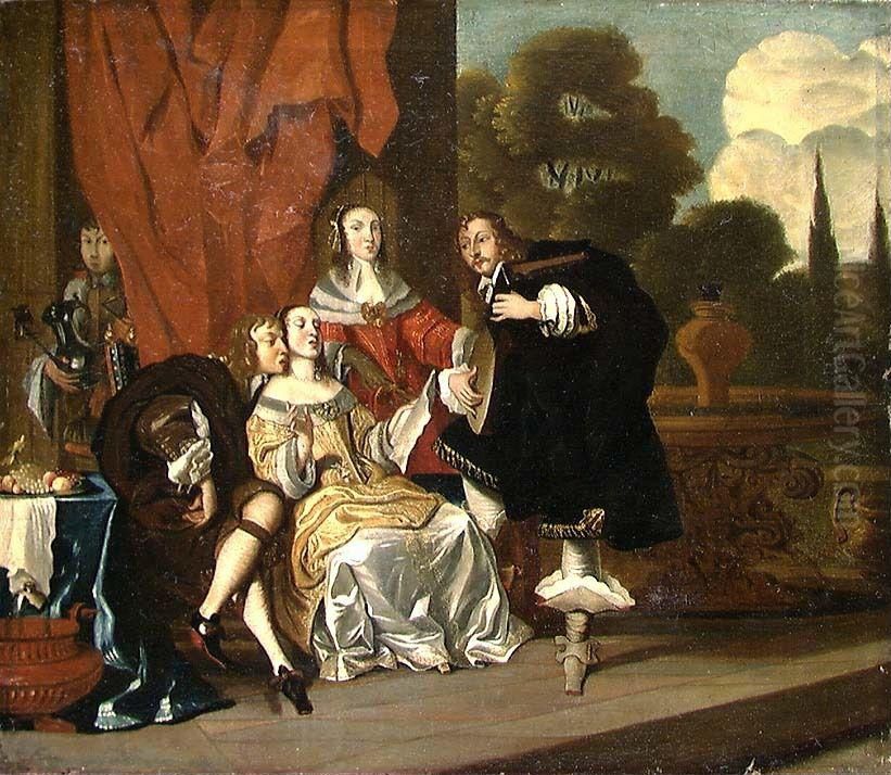 Music Party Oil Painting by Gerbrand Van Den Eeckhout