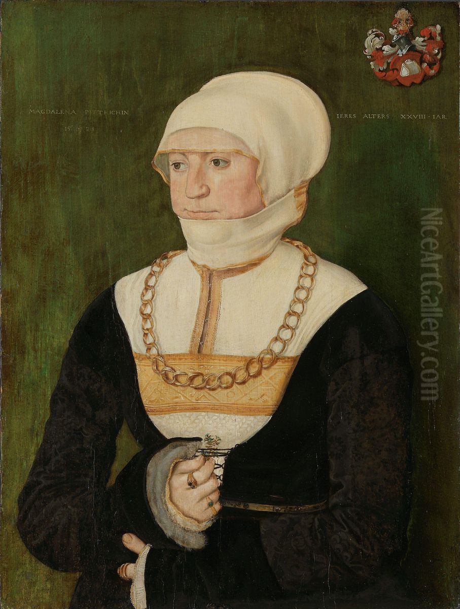 Portrett av Magdalena Pittrichin Oil Painting by Barthel Beham