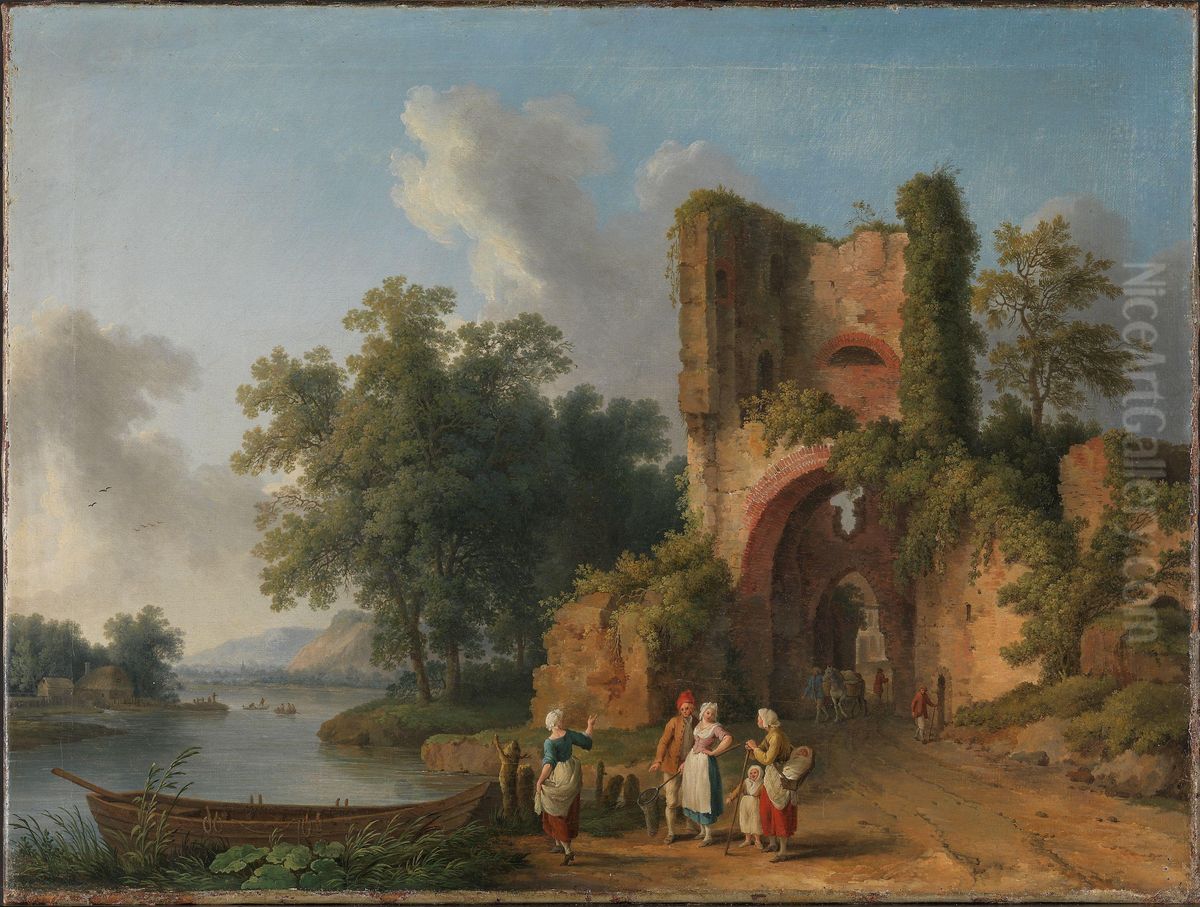 From the Banks of Arques Oil Painting by Jacob Philipp Hackert