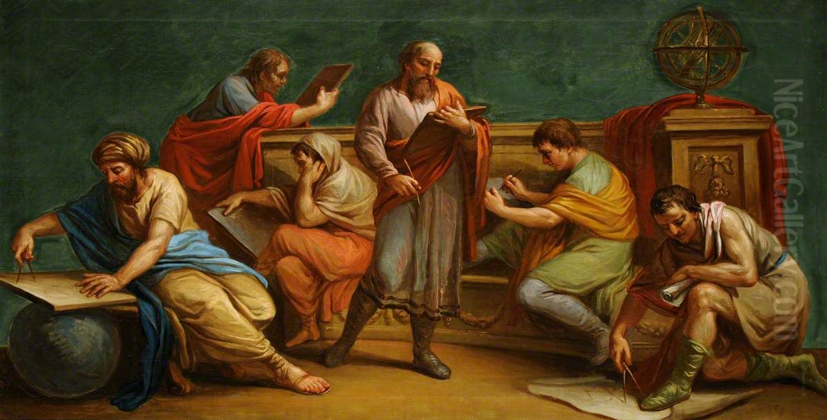 A Greek Philosopher and Disciples Oil Painting by Antonio Zucchi