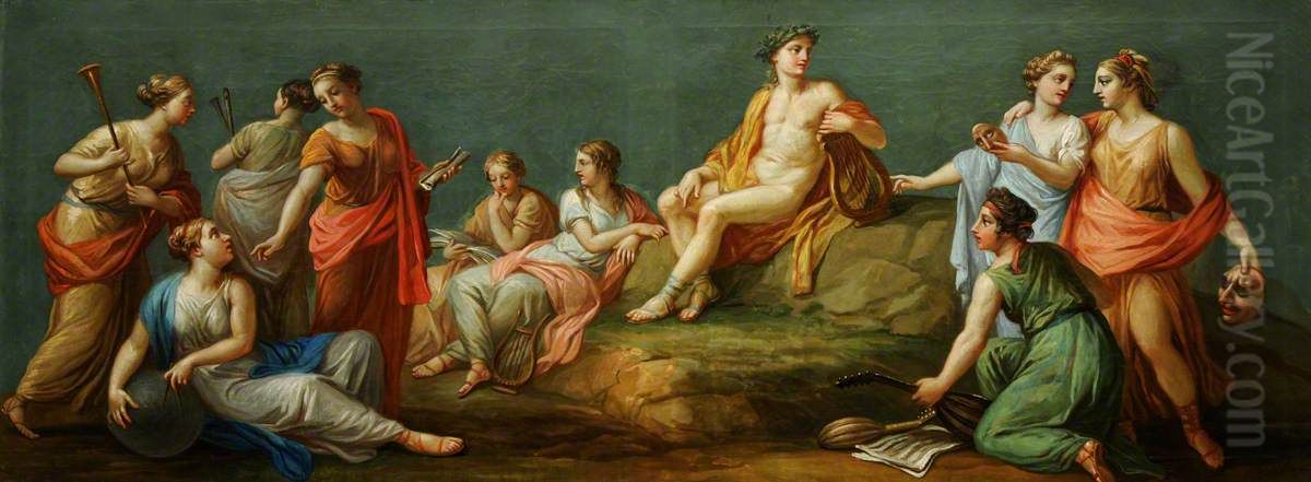 Apollo and the Muses Oil Painting by Antonio Zucchi