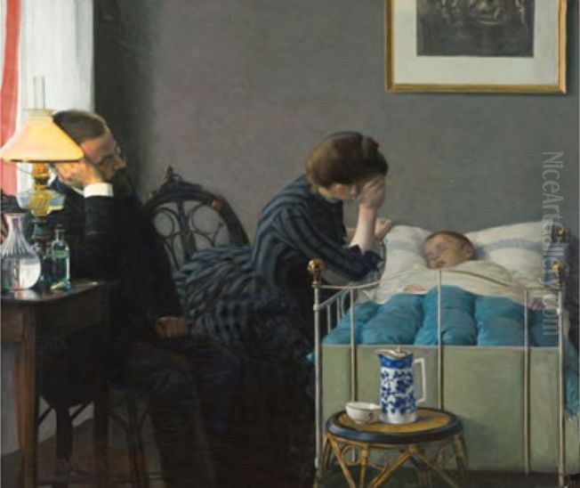 Etter en vakenatt Oil Painting by Jacob Bratland