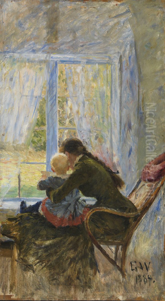 Du og Bebe Oil Painting by Erik Werenskiold