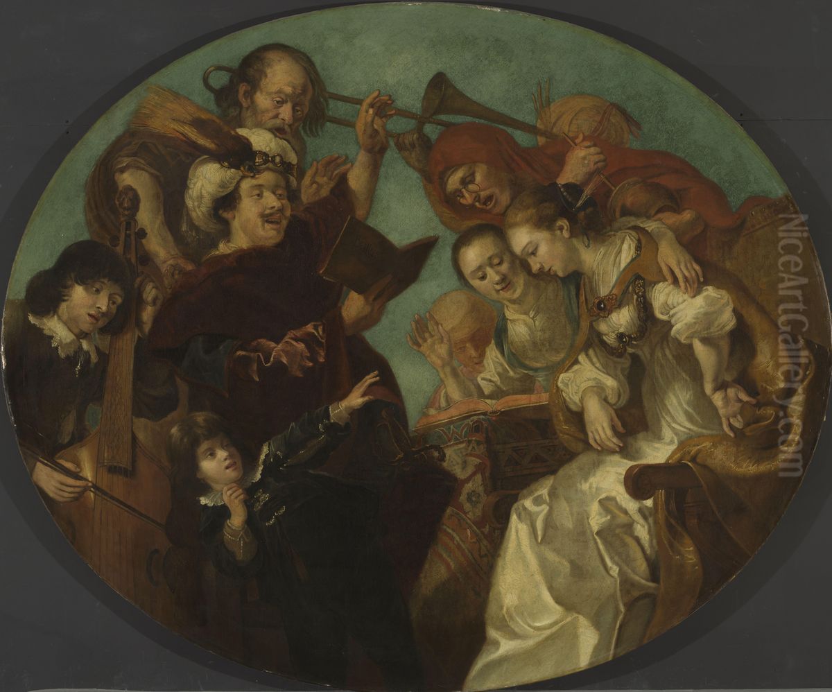 Allegory of the sense of hearing Oil Painting by Karel van Mander III