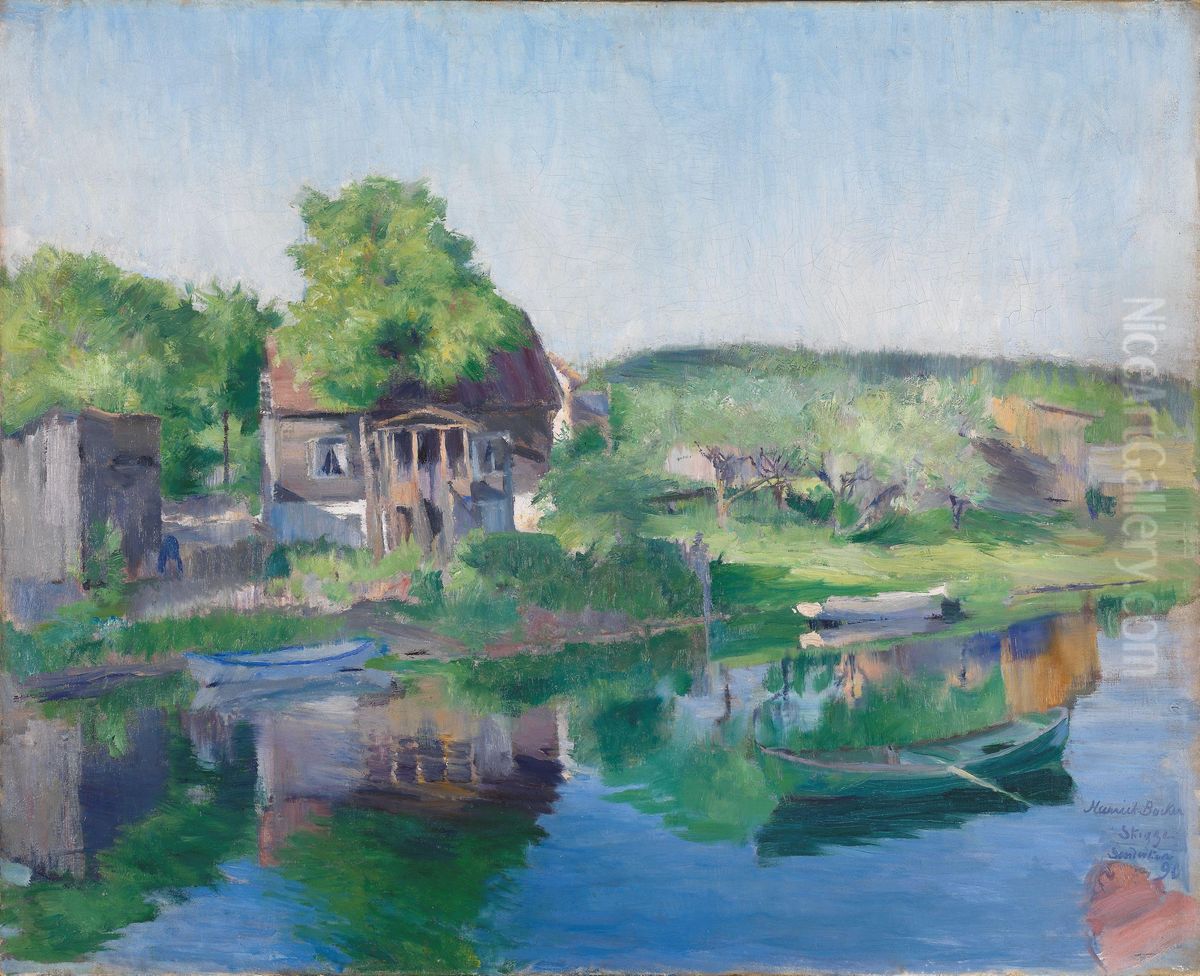 Fra Sandvikselven Oil Painting by Harriet Backer