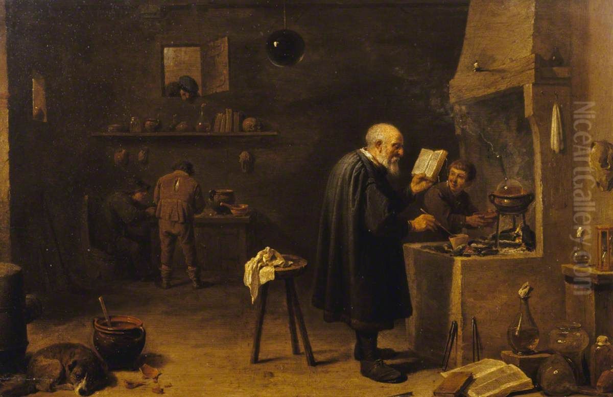The Alchemist Oil Painting by David Teniers the Younger