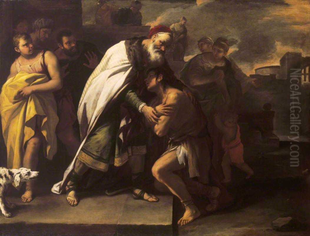Received Home by his Father Oil Painting by Luca Giordano