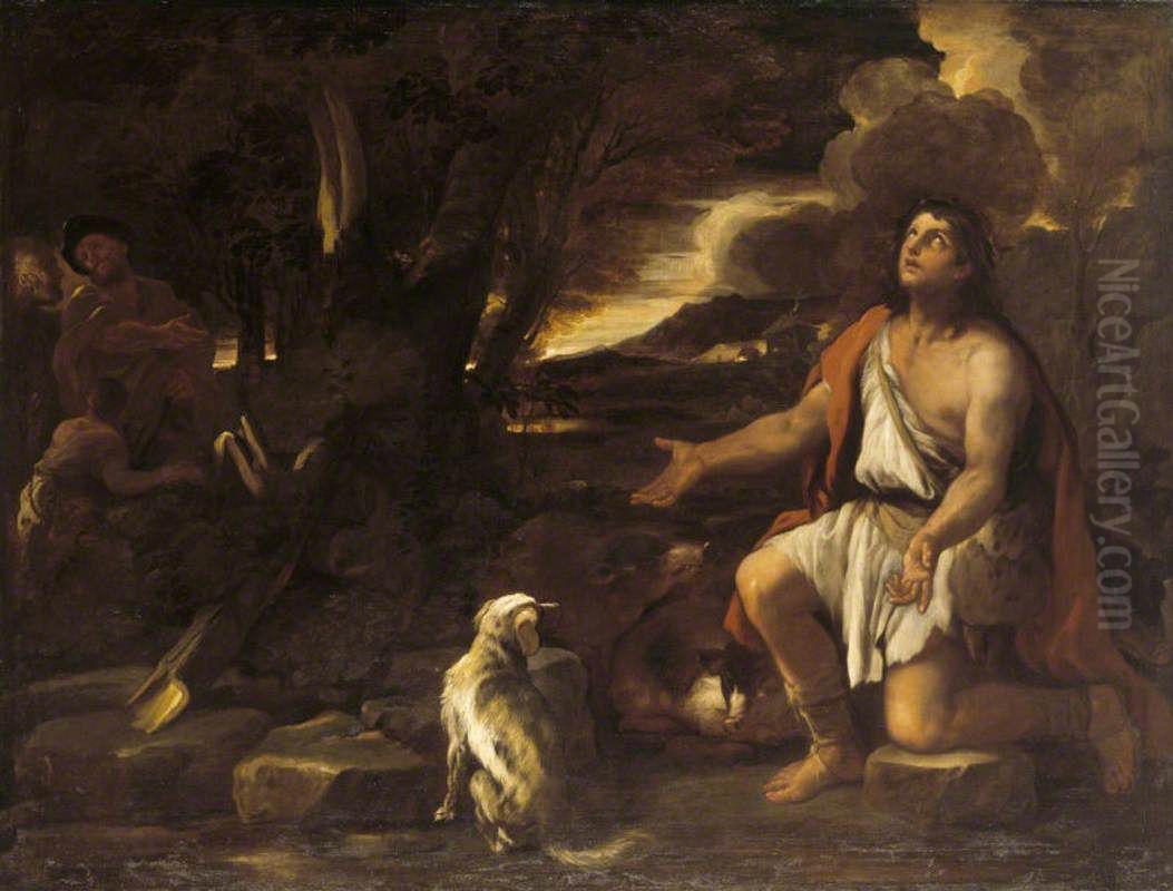 The Penitent Swineherd Oil Painting by Luca Giordano