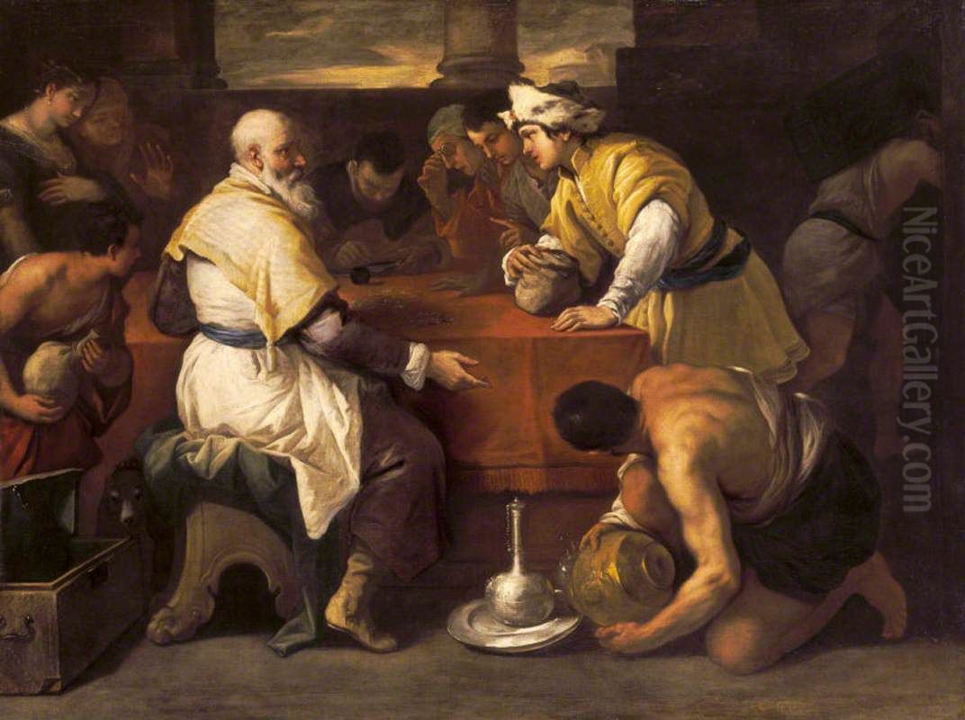 Receiving his Portion Oil Painting by Luca Giordano