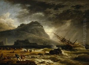 A Ship Offshore, foundering in a Storm