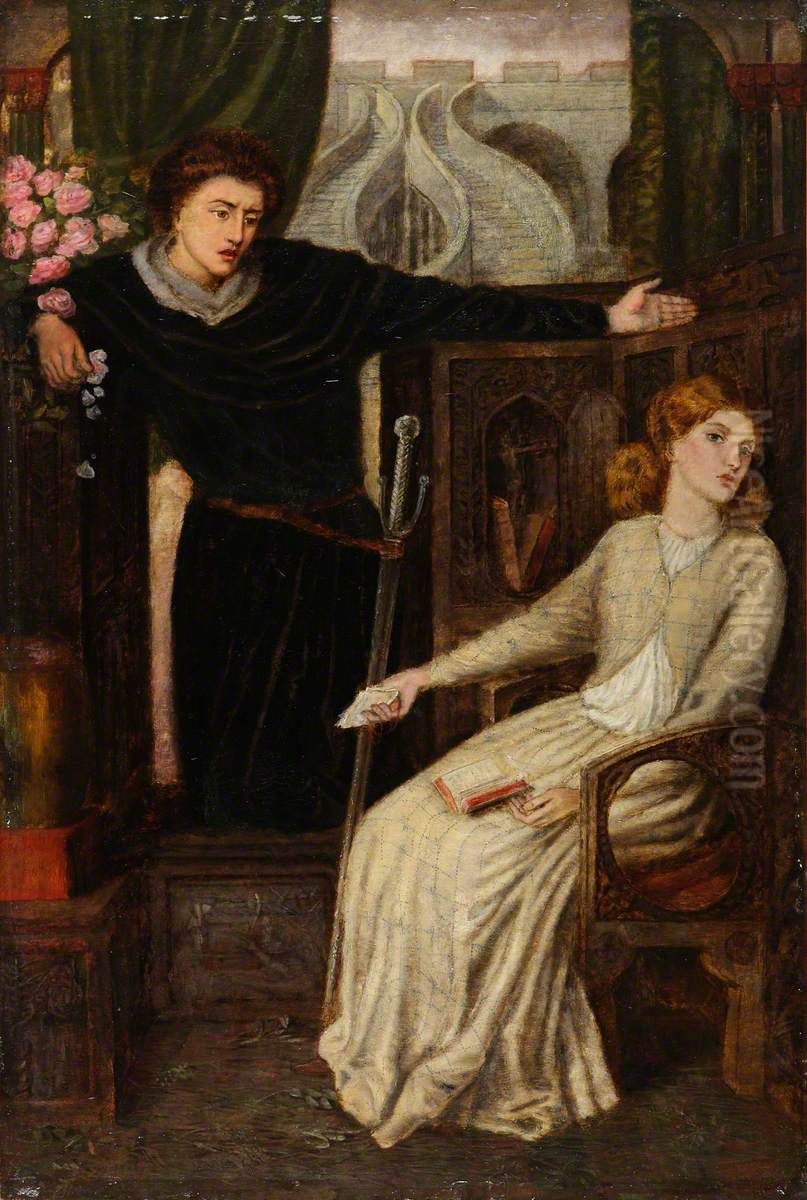Hamlet and Ophelia Oil Painting by Henry Treffry Dunn