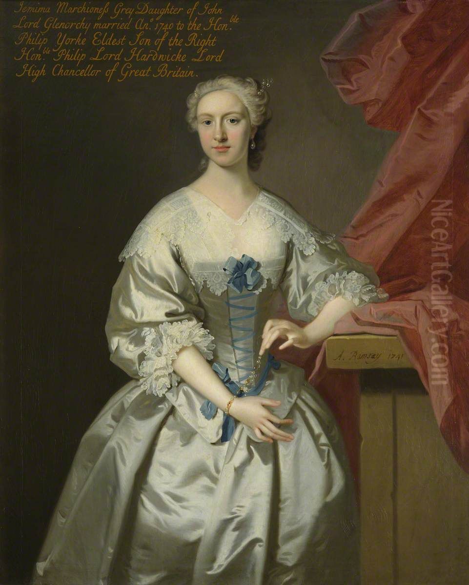 Lady Jemima Campbell, Marchioness Grey, Countess of Hardwicke (1722-1797) Oil Painting by Allan Ramsay