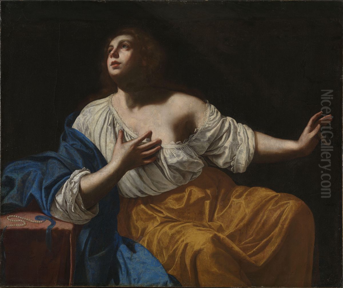 Den angrende Maria Magdalena Oil Painting by Artemisia Gentileschi
