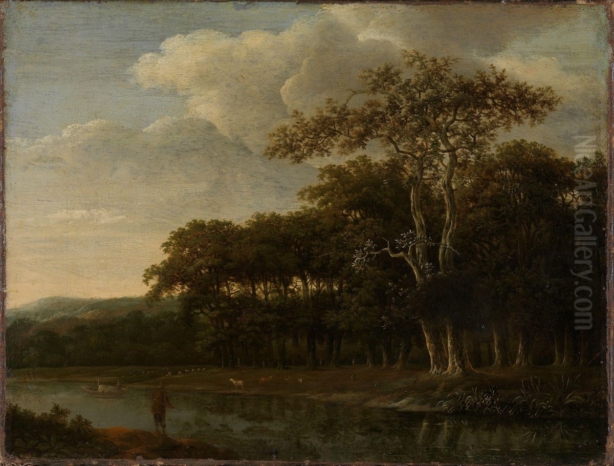 Woodland Scene Oil Painting by Jan Lagoor