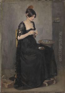 Spanish Girl making Cigarettes