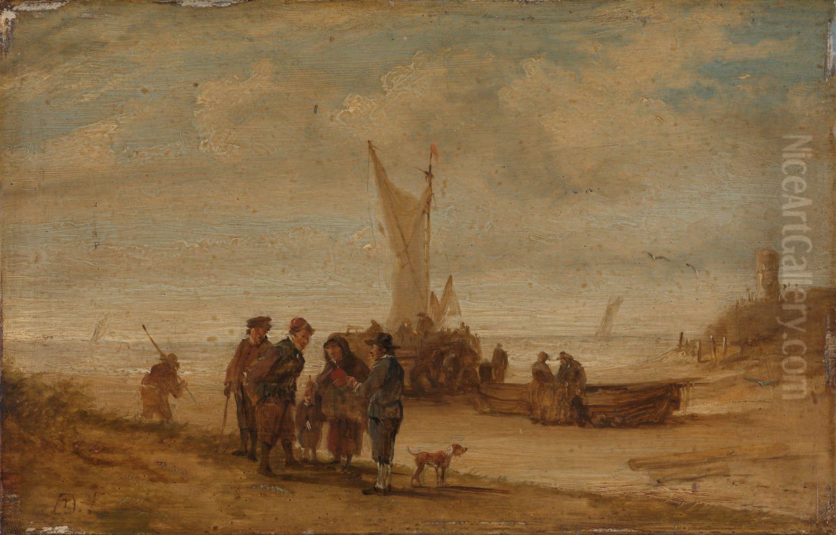Flemish Coast Oil Painting by David Teniers the Younger